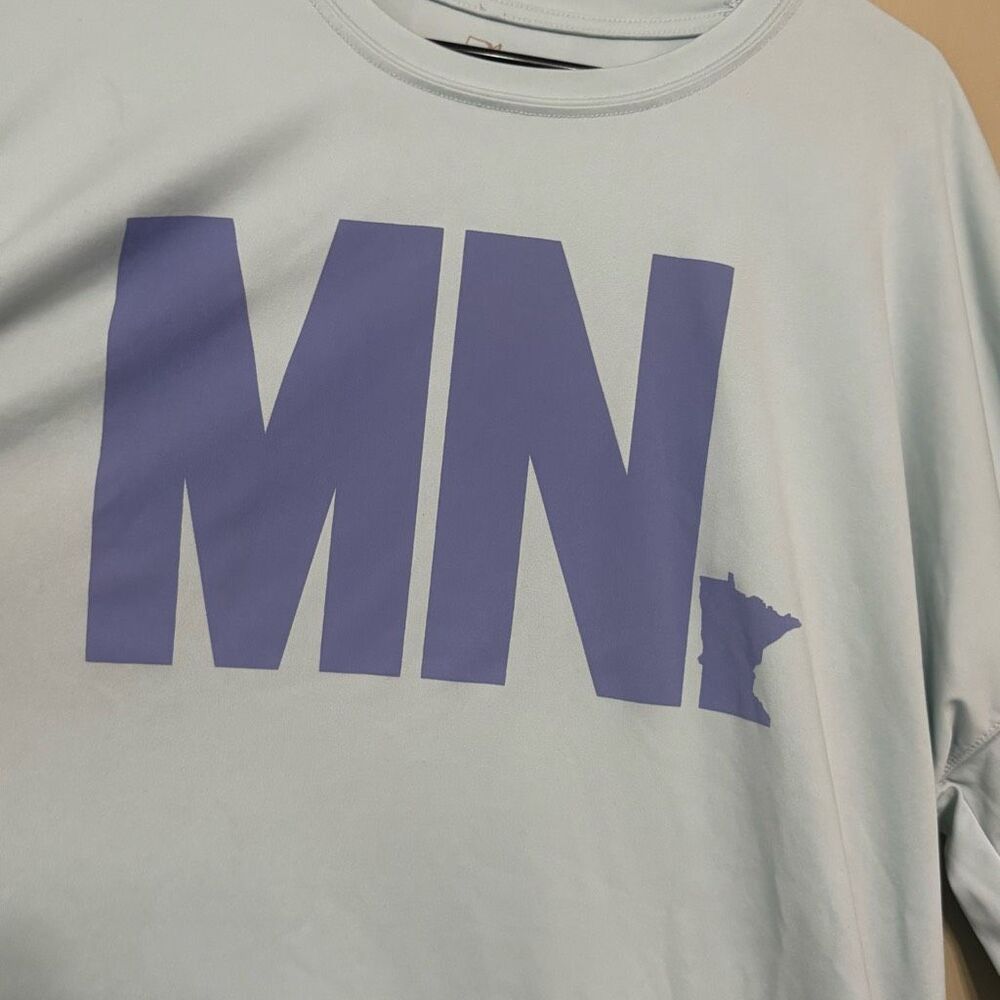 State of Mine Unisex Turquoise Blue Long Sleeve Minnesota Shirt 2XL - Picture 3 of 6